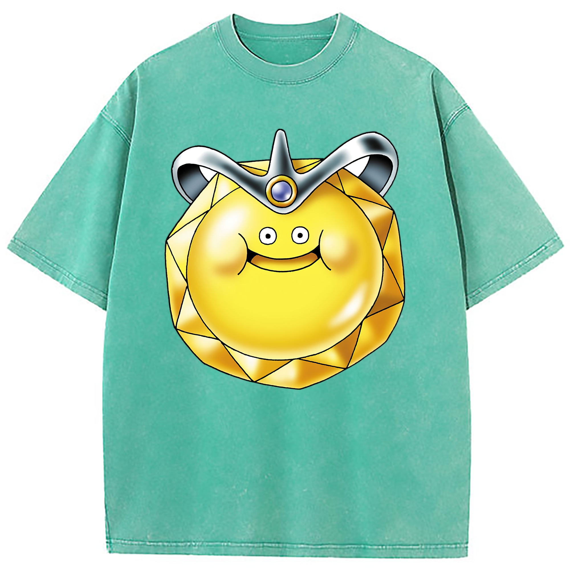 （画像用） ドラゴンクエスト Doragon Kuesuto Dragon Quest 綿100% ヴィンテージ風 半袖Tシャツ（フロントプリント）